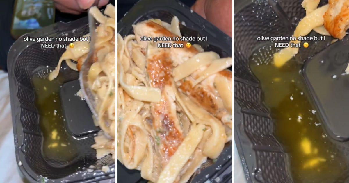 A customer shows excess oil in their pasta order. (Cover Image Source: TikTok | @toriitooturnt)
