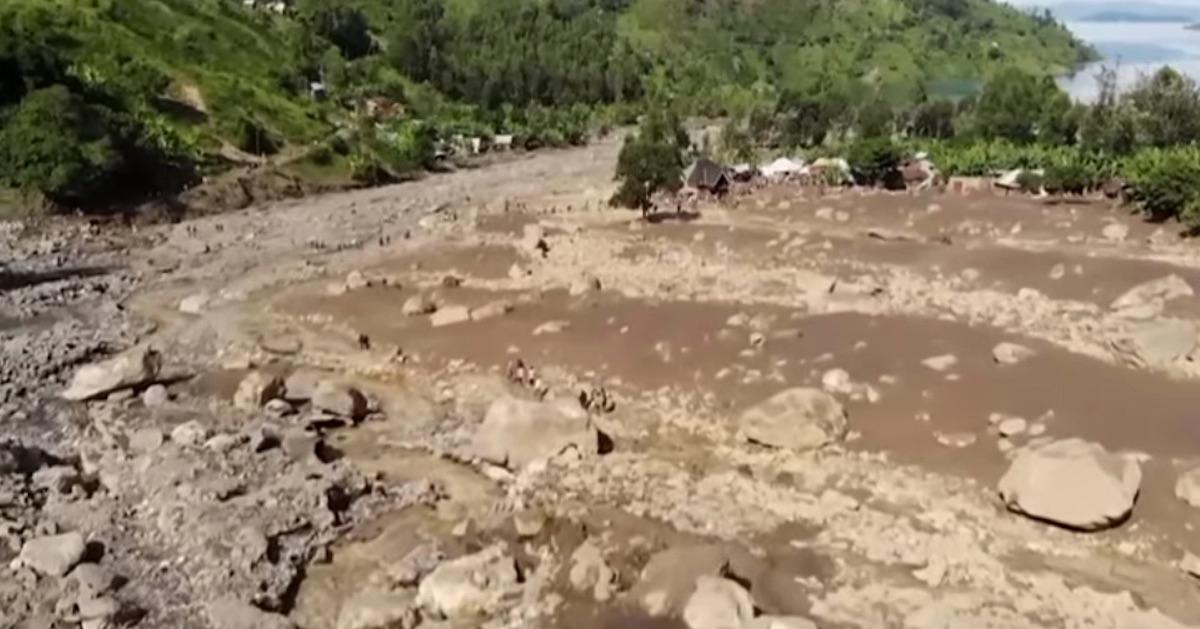 Land ravaged by the DRC floods.