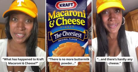 Woman reflects on how Kraft's Macaroni & Cheese has changed over the years (Cover Image Source: TikTok | @o_g_deez)