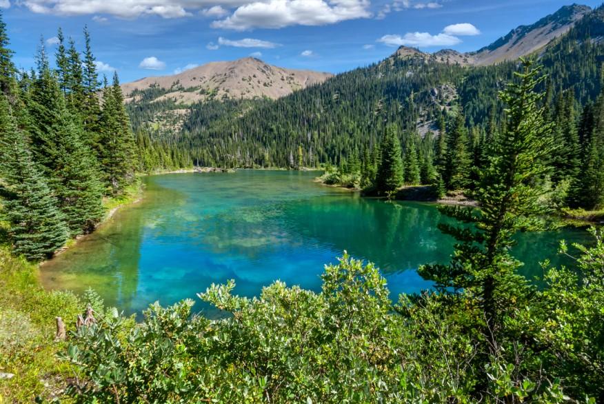 Grand Lake is pictured from the Grand Ridge Trail near Sequim, Washington in Olympic National Park.