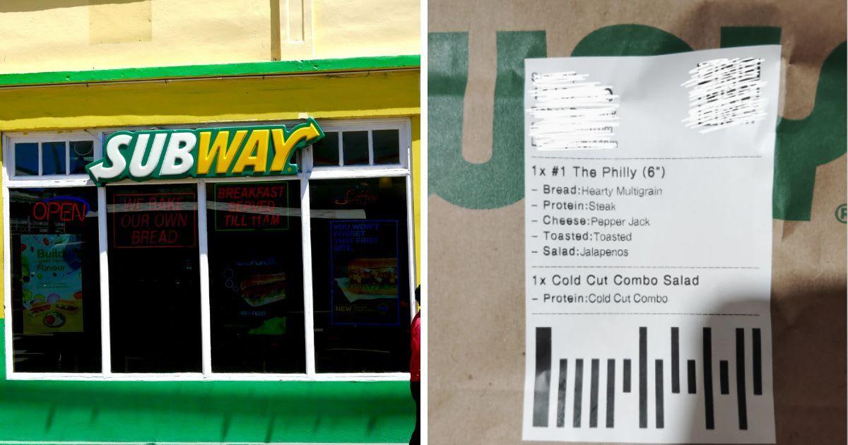 (L) A Subway store featuring its logo (Representative Cover Image Source: Unsplash | pjhauser) | (R) A receipt of a Subway customer's order. (Cover Image Source: (R) Reddit | u/BitOBunny)