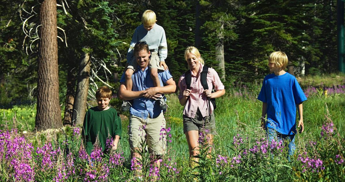 Family on a hike