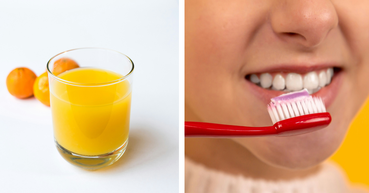 Drinking orange juice after using toothpaste can leave a bitter taste