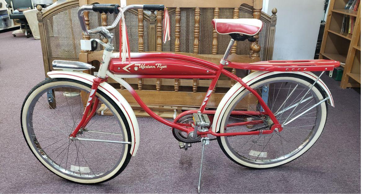 A red vintage bike.
