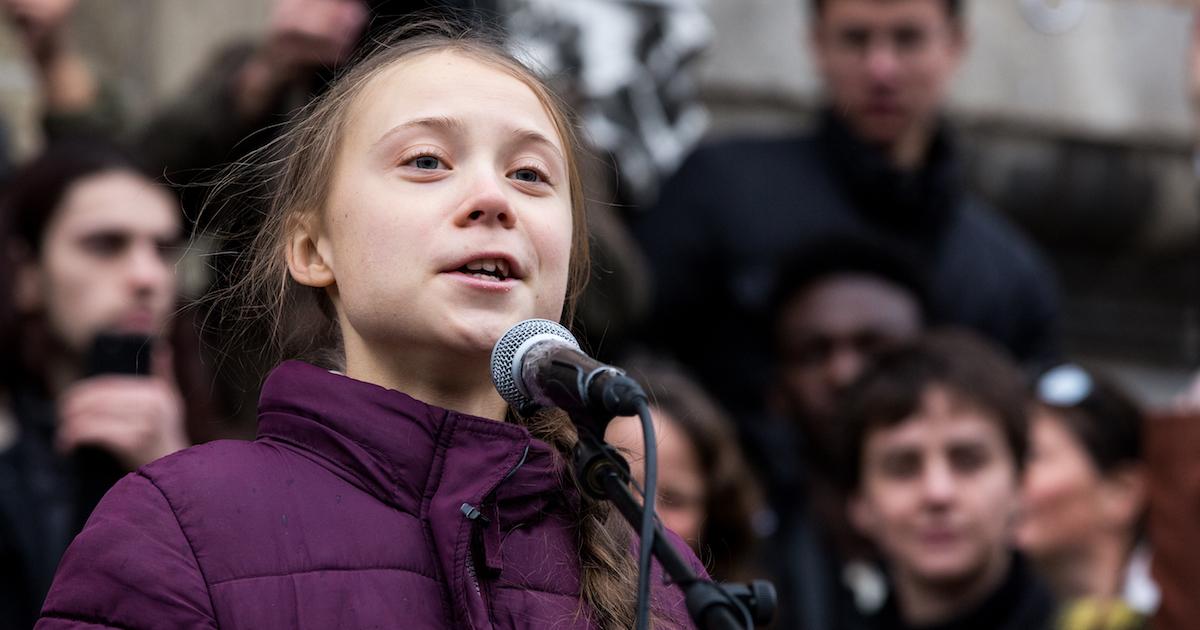 Greta Thunberg speaking out against climate change