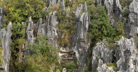 Coffins hanging on the mountains of Sagada, Philippines.