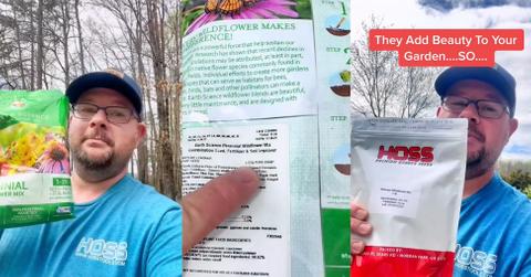 TikToker 2 Quacks & 5 Clucks Farm talking about wildflower mix.