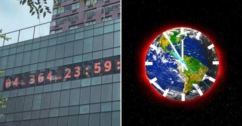 (L) A glimpse of NYC's Climate Clock when it ticked down to 4 years. (Cover Image Source: X | @theclimateclock). (R) Illustration of Doomsday clock. (Representative Cover Image Source: Getty Images | Victor de Shwanberg)
