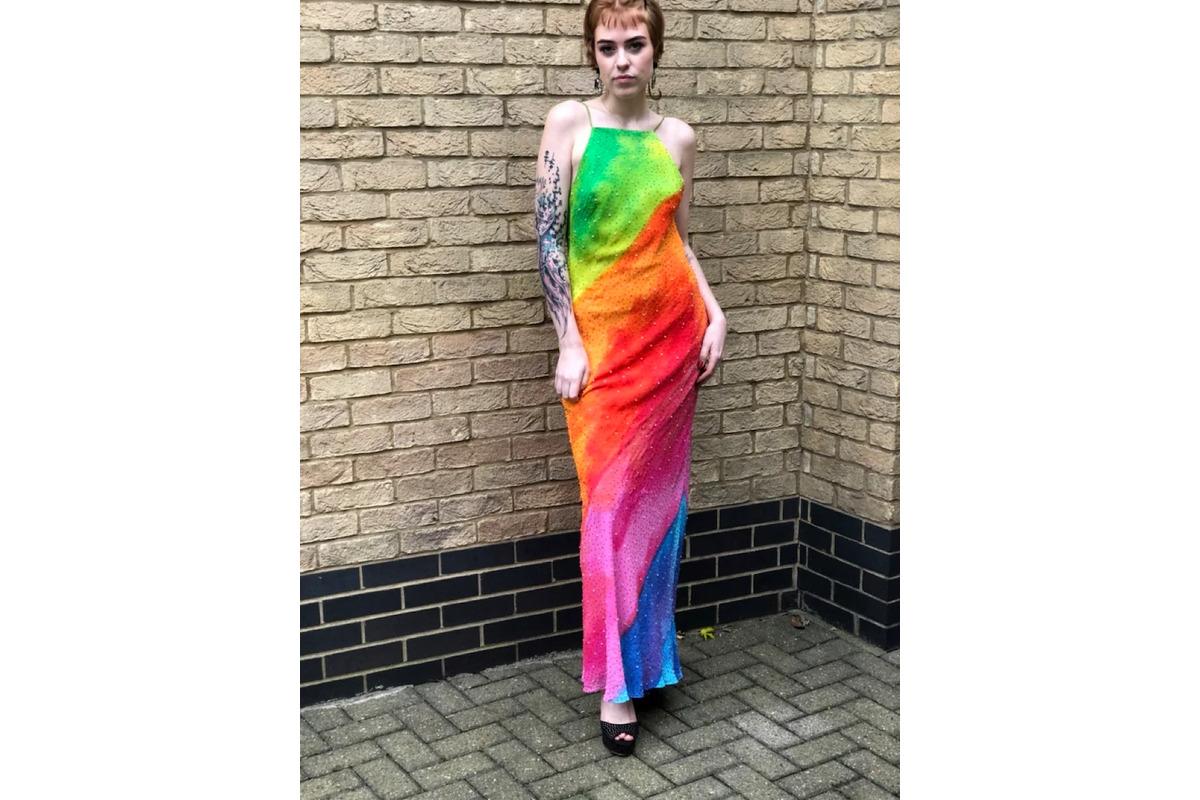 Etsy Vintage Rainbow Beaded Pride Gown