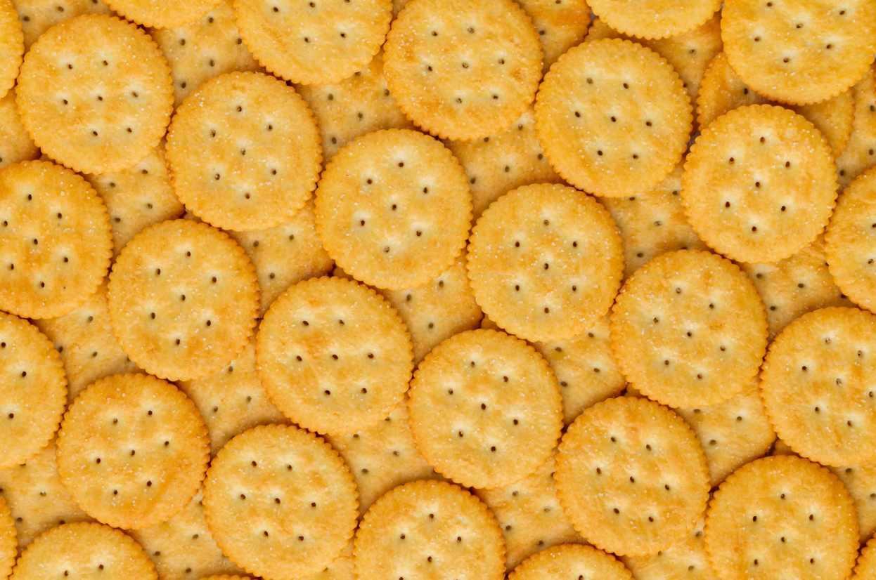 Stacks of RITZ crackers are pictured.