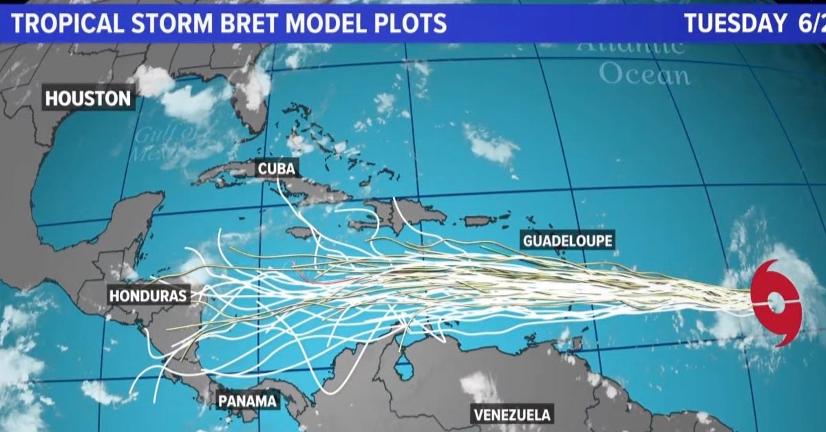 Spaghetti Model Tropical Storm Bret 1687289834288 