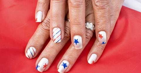 Stock photo of Fourth of July nails.