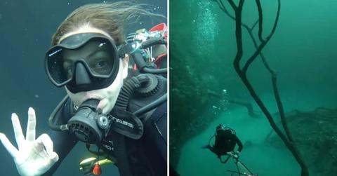 Diver braved the creepy aura of one of the world's scariest diving sites and ended up recording otherworldly footage. (Cover Image Source: Instagram | @amanda.exploring)