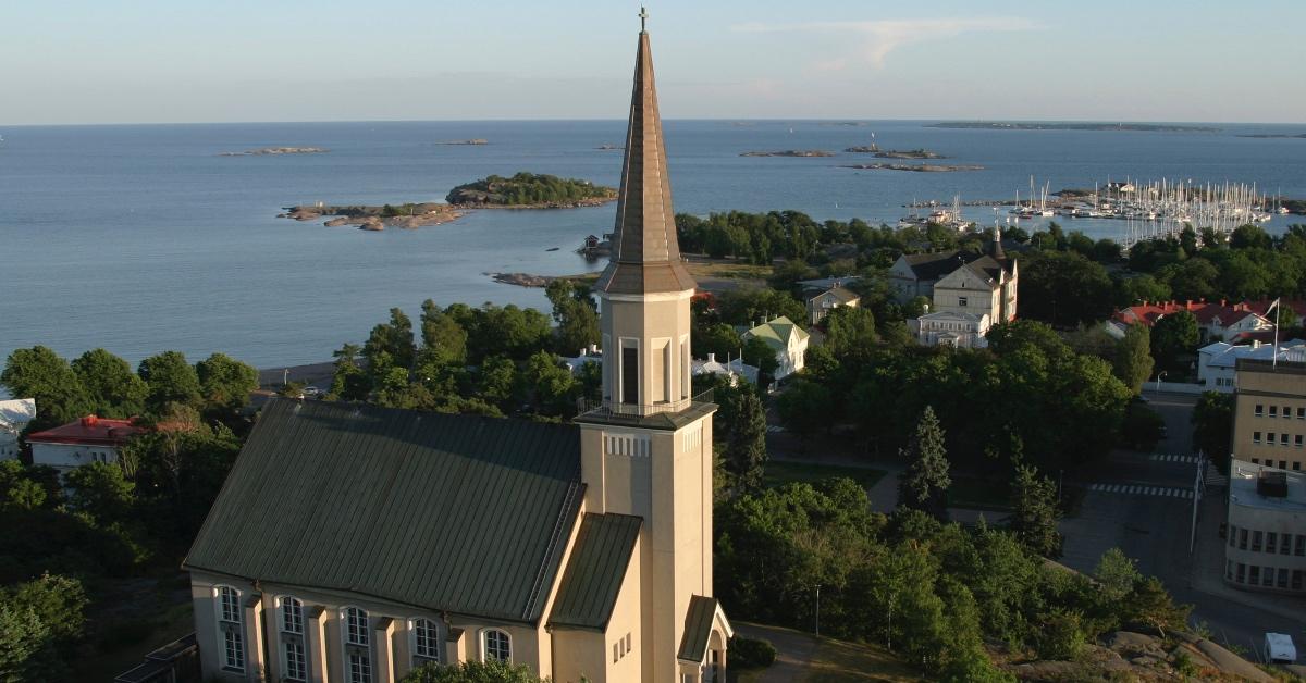 Church by the coast of Hanko, Finland.