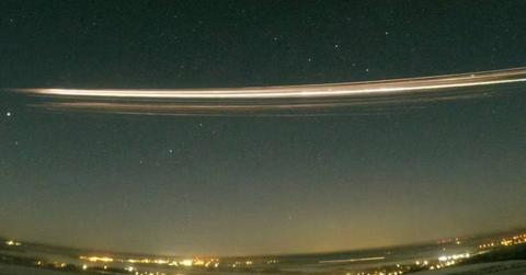 A 30-second exposure taken from Collm, Saxony, showing a Falcon 9 upper stage re-entering the atmosphere above Berlin, Germany, on 19 February 2025. (Cover Image Source: University of Melbourne/Gerd Baumgarten)