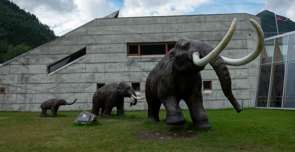 statues of wooly mammoth