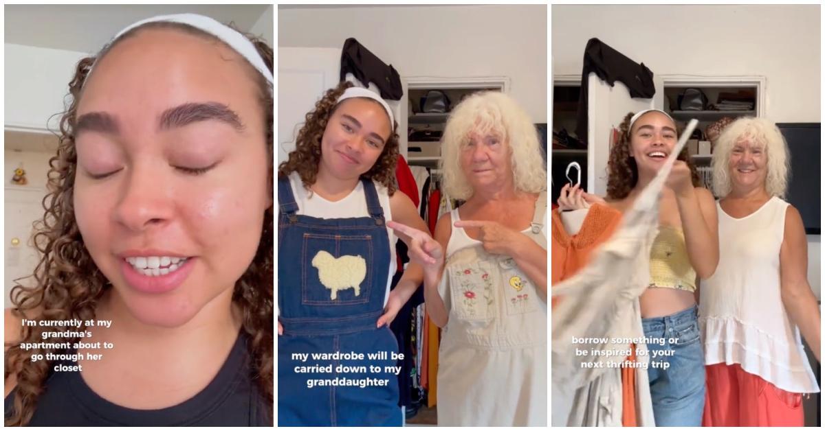 Actress Bailey Bass shows how she #ShopsLikeNana in a TikTok video. 