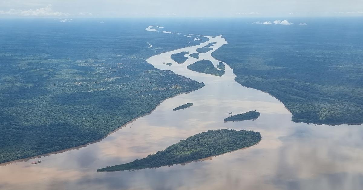 An aerial view of the Congo River.