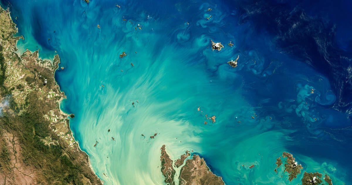An aerial image of the Great Barrier Reef in Australia. (Representative Cover Image Source: Getty Images | Satellite Earth Art)