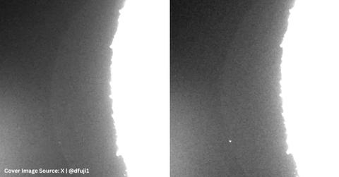 Screenshot of a meteor hitting the moon. (Cover Image Source: X | @dfuji1)