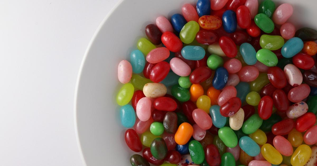 Bowl full of Jelly Belly jelly beans, which contained Red No. 3.