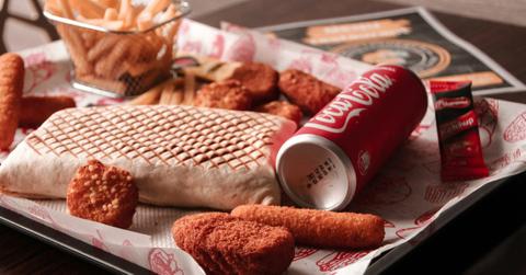 A tray full of friend and ultra processed foods