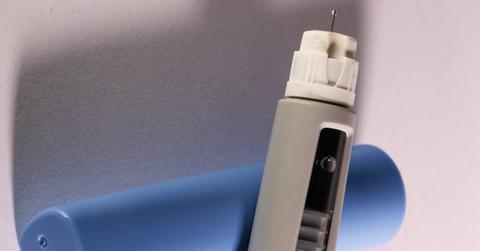 A drop of GLP-1 can be seen on the tip of an injectable