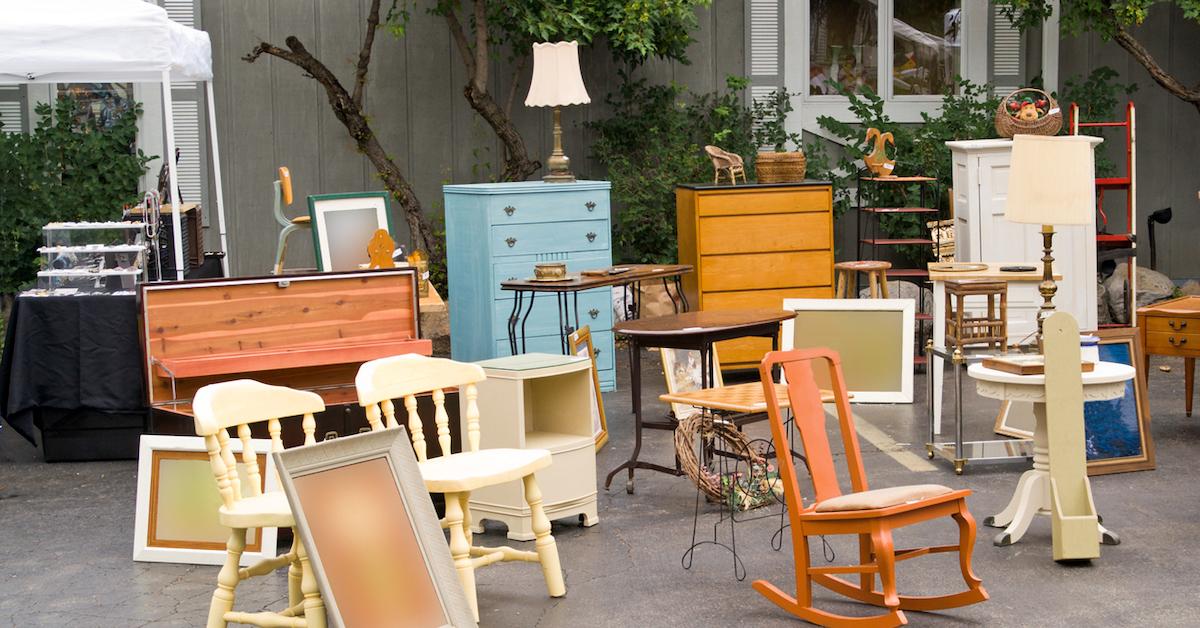 Furniture at a flea market.