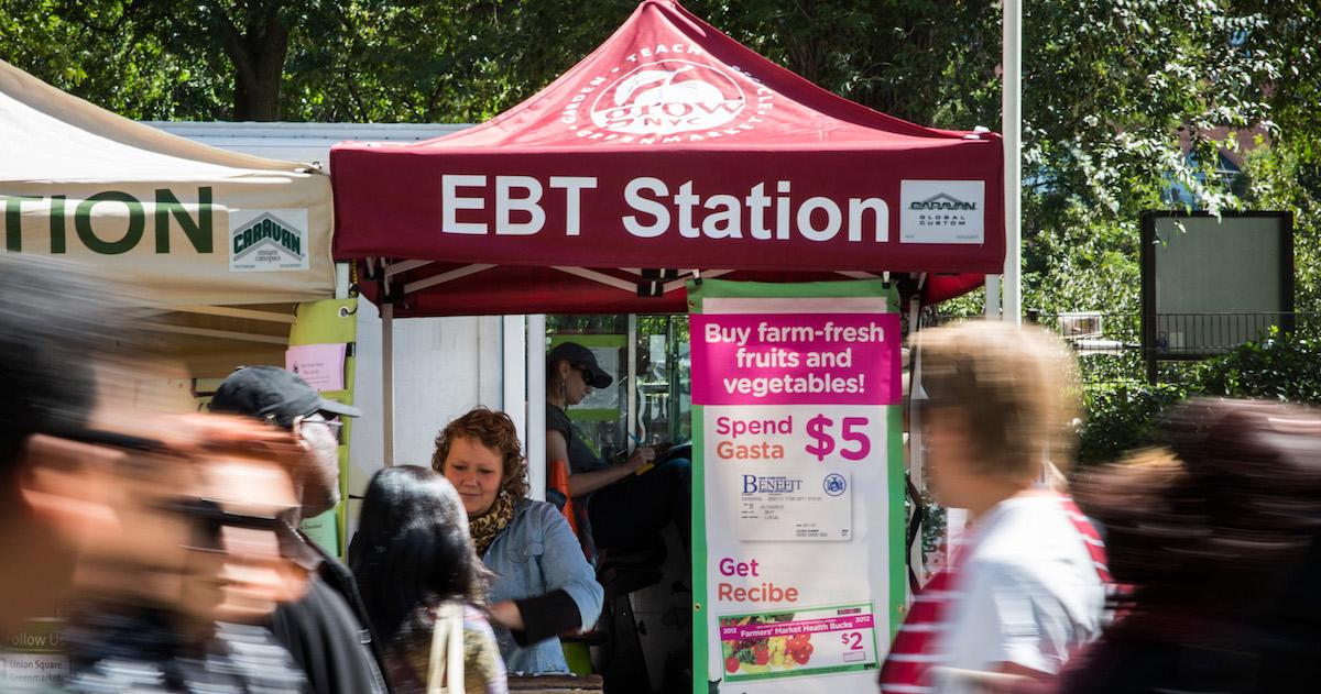 EBT POS kiosk at a farmers market