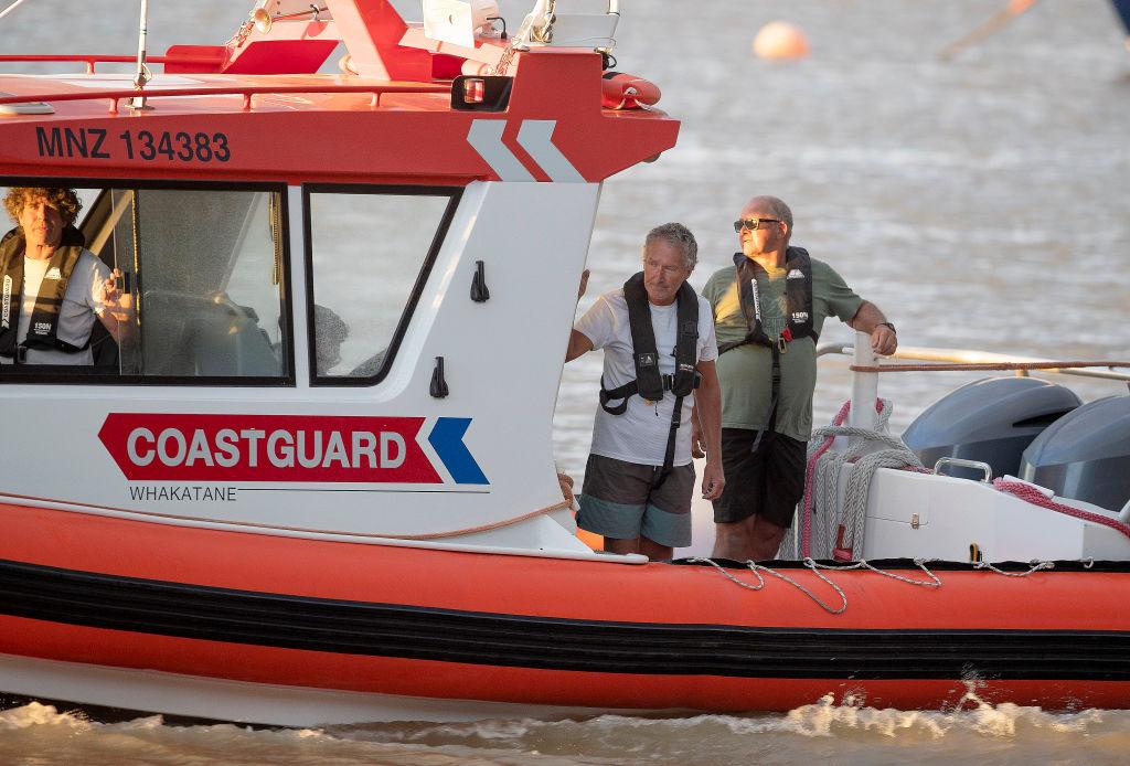 Coastguard retrieving survivors from White Island