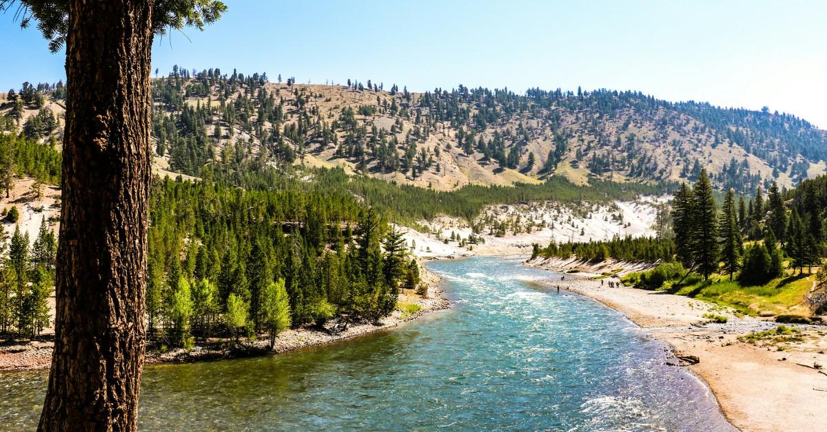 A river runs through part of Yellowstone National Park
