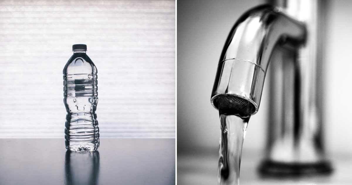 (L) Bottled water on a table. (R) Running water from a tap. (Representative Cover Image Source: Pexels | (L) Steve Johnson, (R) Skitter photo)