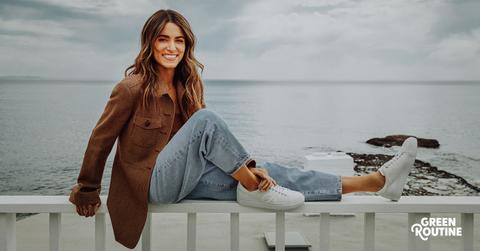 Nikki Reed with her sustainable Loci shoes