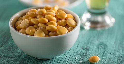 A bowl of lupini beans.
