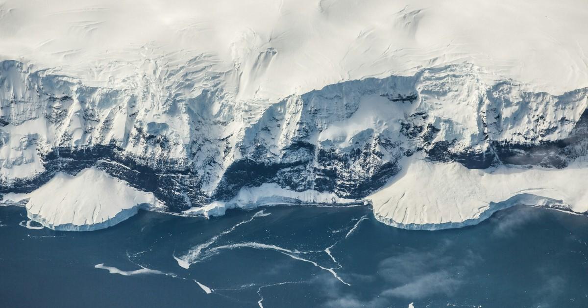 Ariel view of the coast of Antarctica  