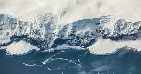 Ariel view of the coast of Antarctica