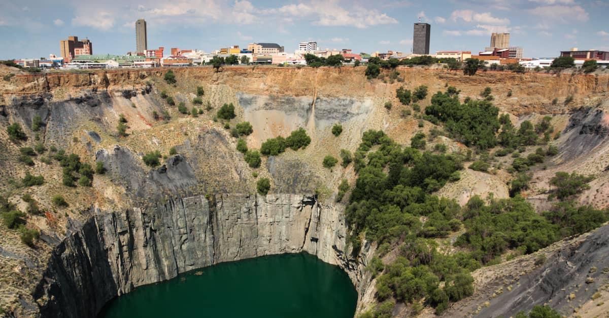 Areial view of the famous Big Hole in Kimberley, South Africa
