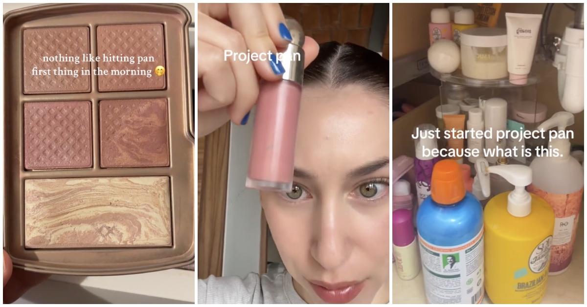 TikTok users showcase their used products as part of Project Pan. 