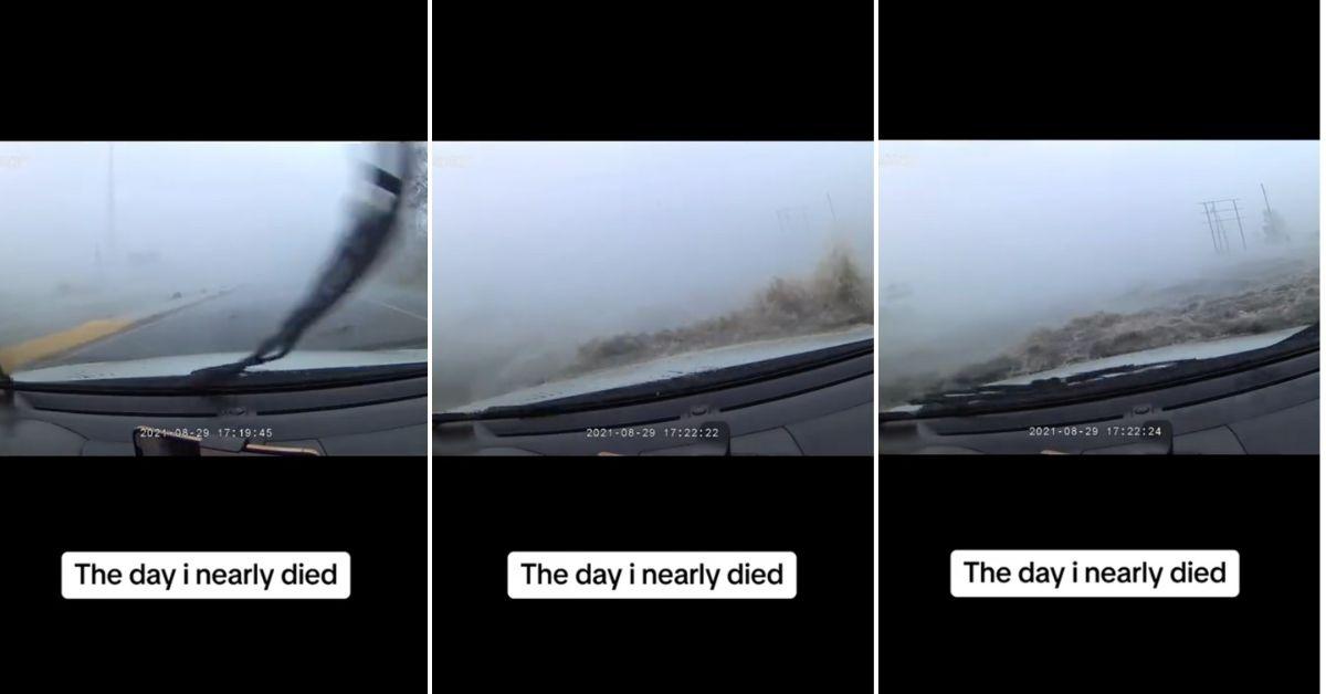 Screenshots of driving through Hurricane Ida. 