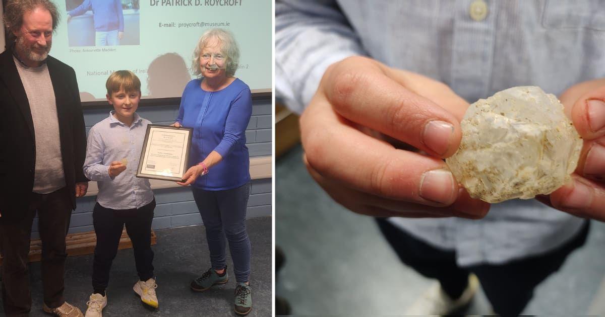 7-year-old boy Ben O'Driscoll discovered a pearly crystal shining through the mud in a field in Ireland's Rockforest. The crystal turned out to be a rare gemstone (Cover Image Source: X | @CorkCoast)