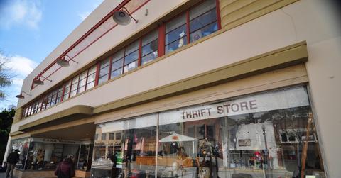 The outside of a generic thrift store