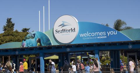 The entrance to SeaWorld San Diego.