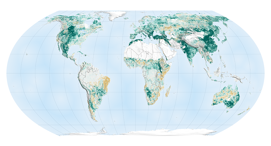 nasa earth getting greener