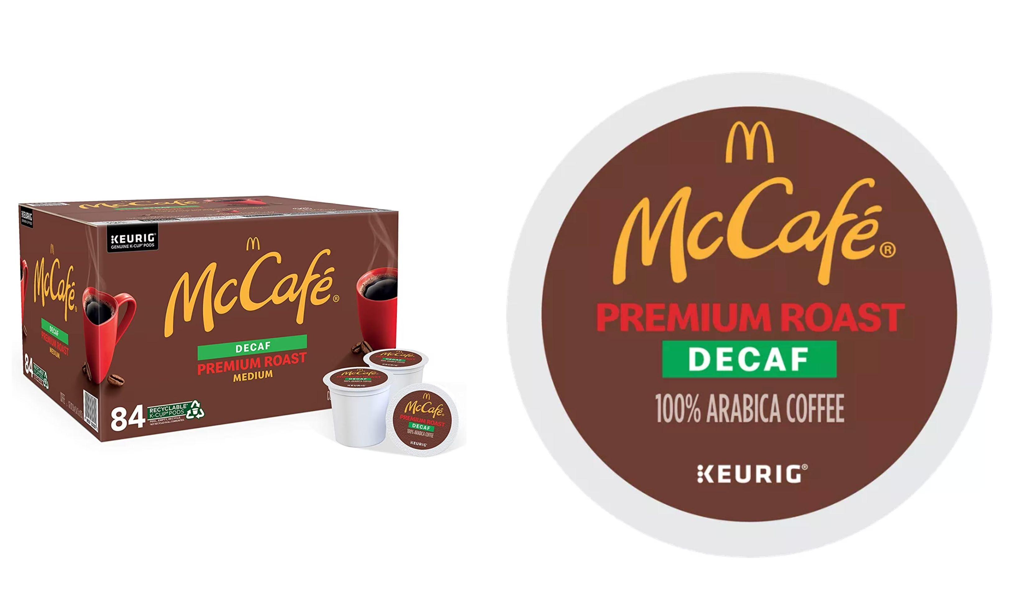 An 84-count carton of K-Cups is pictured, with a close-up image on the right.