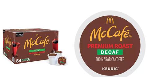 An 84-count carton of K-Cups is pictured, with a close-up image on the right.